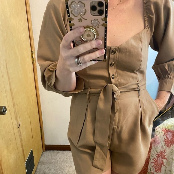 Forever21 Khaki Safari Style Shorts Romper - Picture 10 of 14